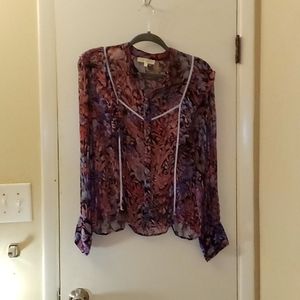 Love shack fancy blouse purple, blue and black